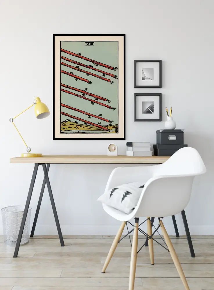 Eight Of Wands Tarot Card Print Unframed Poster by My Store