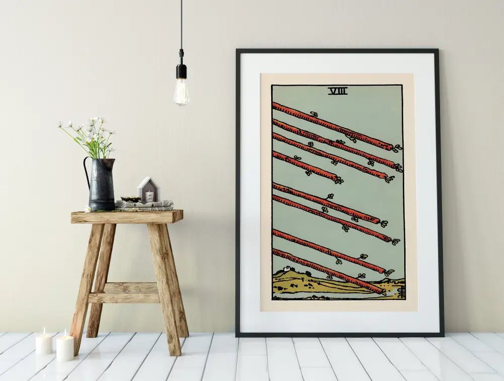 Eight Of Wands Tarot Card Print Unframed Poster by My Store