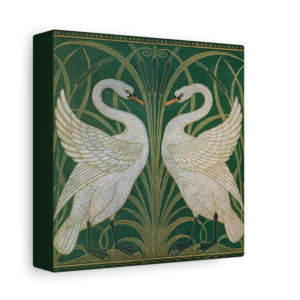 Elegant Swan Canvas Art Stretched Canvas Print Vintage Style Home Decor For Calm Living Spaces by DesignBohemian