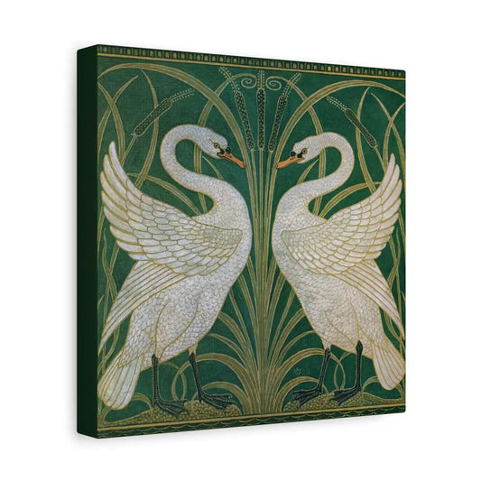 Elegant Swan Canvas Art Stretched Canvas Print Vintage Style Home Decor For Calm Living Spaces by DesignBohemian