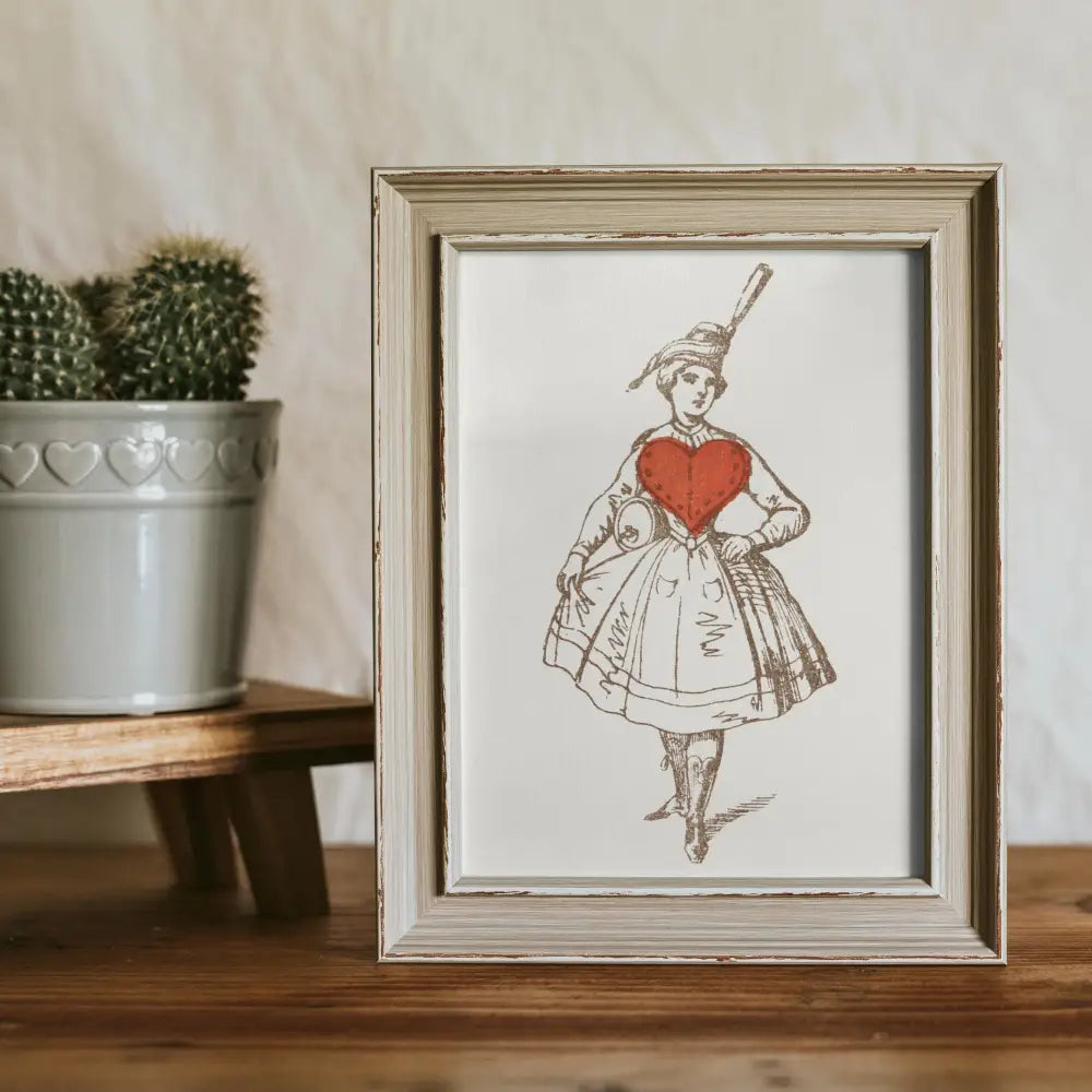 Elegant Vintage Ace of Hearts Playing Card Print Nouveau Poster for Whimsical Home Decor Art by My Store