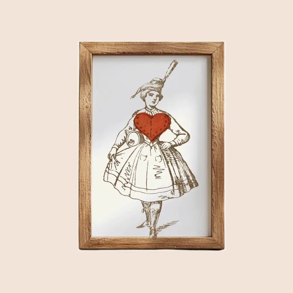 Elegant Vintage Ace of Hearts Playing Card Print Nouveau Poster for Whimsical Home Decor Art by My Store