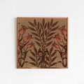 Elegant Vintage Brown Floral Print Art Nouveau Inspired Bird Wall Art in Beige for Living Room Decor by My Store