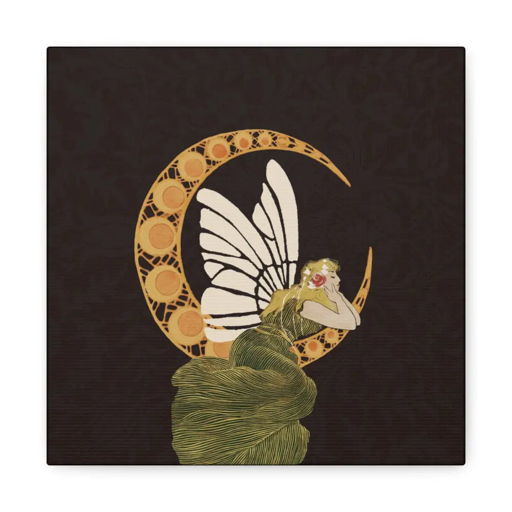 Enchanting Moonlit Fairy Canvas Art, Whimsical Home Decor, Fantasy Wall Art, Magical Gift for Nature Lovers, Boho Aesthetic - DesignBohemian