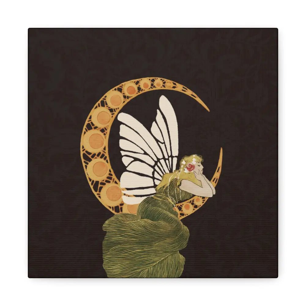 Enchanting Moonlit Fairy Canvas Art, Whimsical Home Decor, Fantasy Wall Art, Magical Gift for Nature Lovers, Boho Aesthetic - DesignBohemian