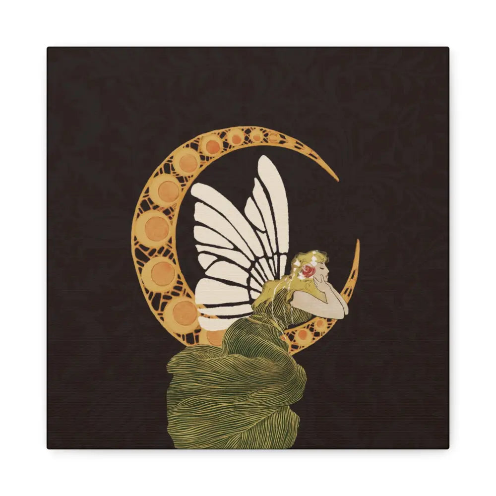 Enchanting Moonlit Fairy Canvas Art, Whimsical Home Decor, Fantasy Wall Art, Magical Gift for Nature Lovers, Boho Aesthetic - DesignBohemian