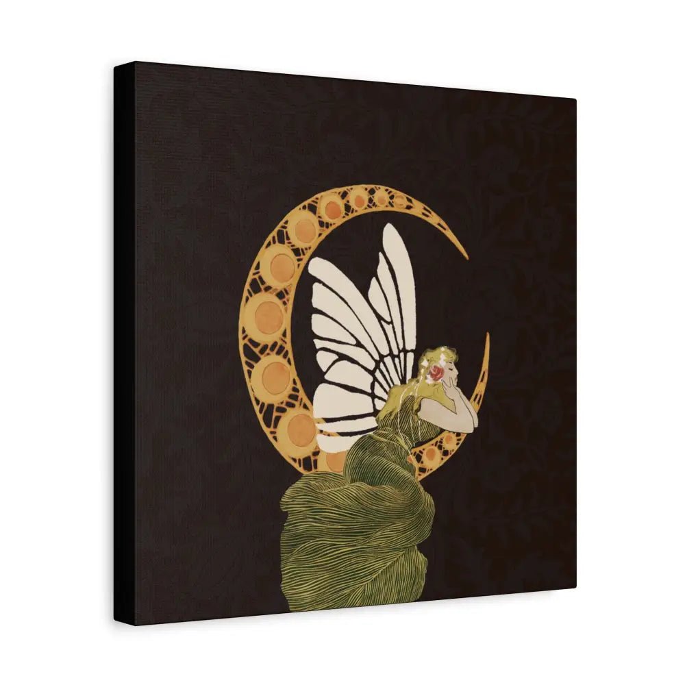 Enchanting Moonlit Fairy Canvas Art, Whimsical Home Decor, Fantasy Wall Art, Magical Gift for Nature Lovers, Boho Aesthetic - DesignBohemian