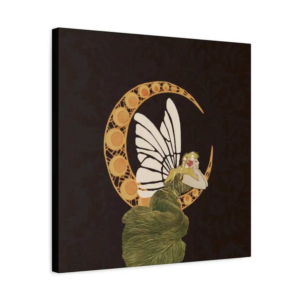 Enchanting Moonlit Fairy Canvas Art, Whimsical Home Decor, Fantasy Wall Art, Magical Gift for Nature Lovers, Boho Aesthetic - DesignBohemian