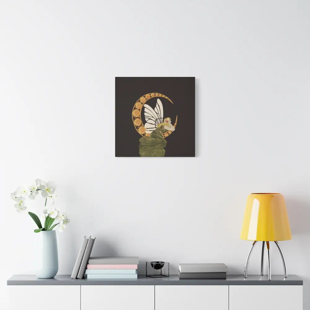 Enchanting Moonlit Fairy Canvas Art, Whimsical Home Decor, Fantasy Wall Art, Magical Gift for Nature Lovers, Boho Aesthetic - DesignBohemian
