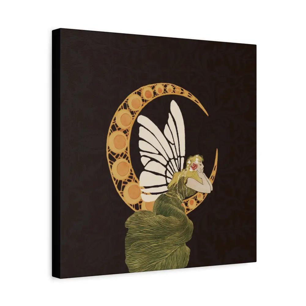 Enchanting Moonlit Fairy Canvas Art, Whimsical Home Decor, Fantasy Wall Art, Magical Gift for Nature Lovers, Boho Aesthetic - DesignBohemian
