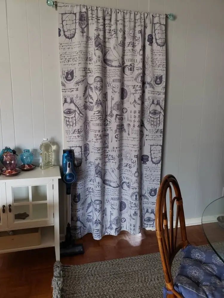 Esoteric Witchy Curtain: Moon Alchemy Bohemian Art Door Panel by DesignBohemian