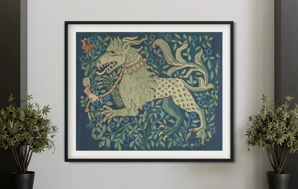 Fantastical Beast Medieval Poster Print No Frame Horse And Lion Hybrid Artwork For Unique Decor by My Store