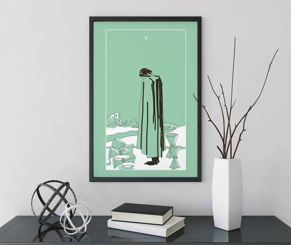 Five Of Cups Tarot Card Print No Frame Coming Soon by My Store