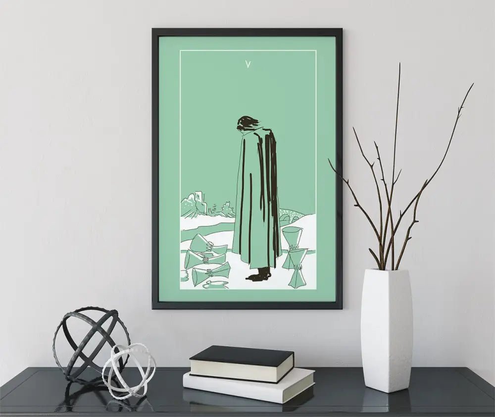 Five Of Cups Tarot Card Print No Frame Coming Soon by My Store