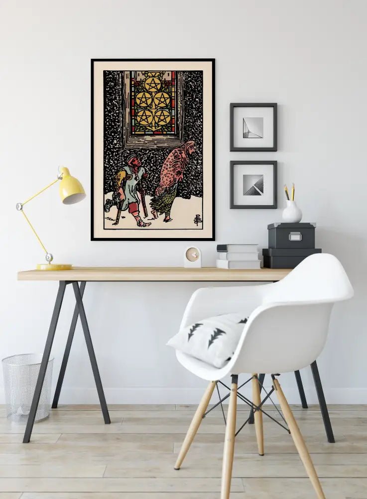 Five Of Pentacles Tarot Card Poster by My Store