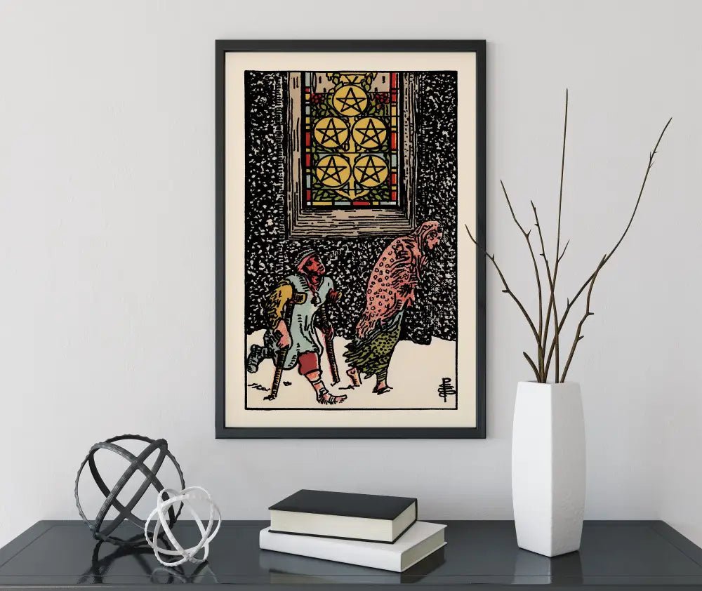 Five Of Pentacles Tarot Card Poster by My Store