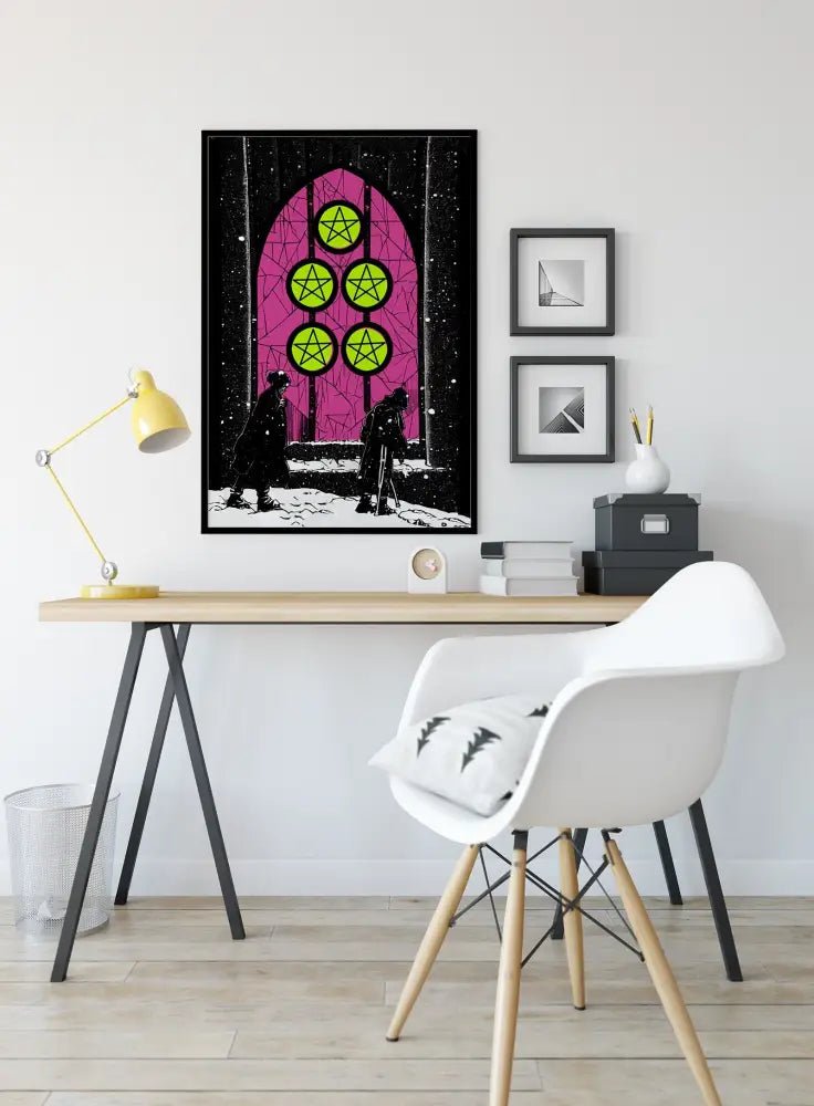Five Of Pentacles Tarot Card Print By Green Menagerie Tarot Kickstarter Edition Poster by My Store
