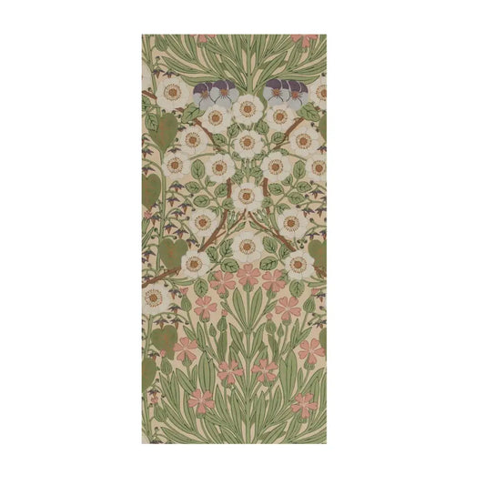 Floral Art Nouveau Print In Green With Pink Accents Large Poster For Boho Chic Living Room Decor by My Store