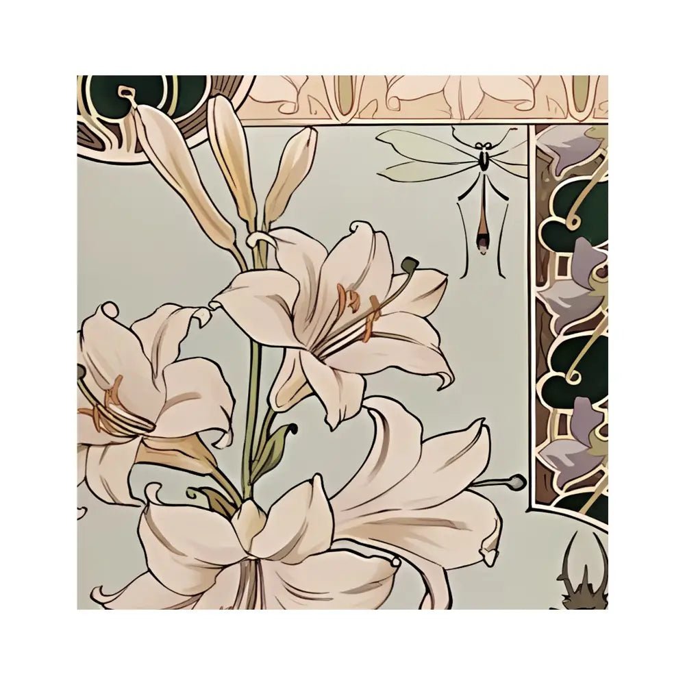 Floral Art Nouveau Print Violets Large Poster by My Store