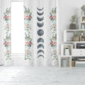 Floral Moon Phase Curtains: Bohemian Alchemy Art by DesignBohemian