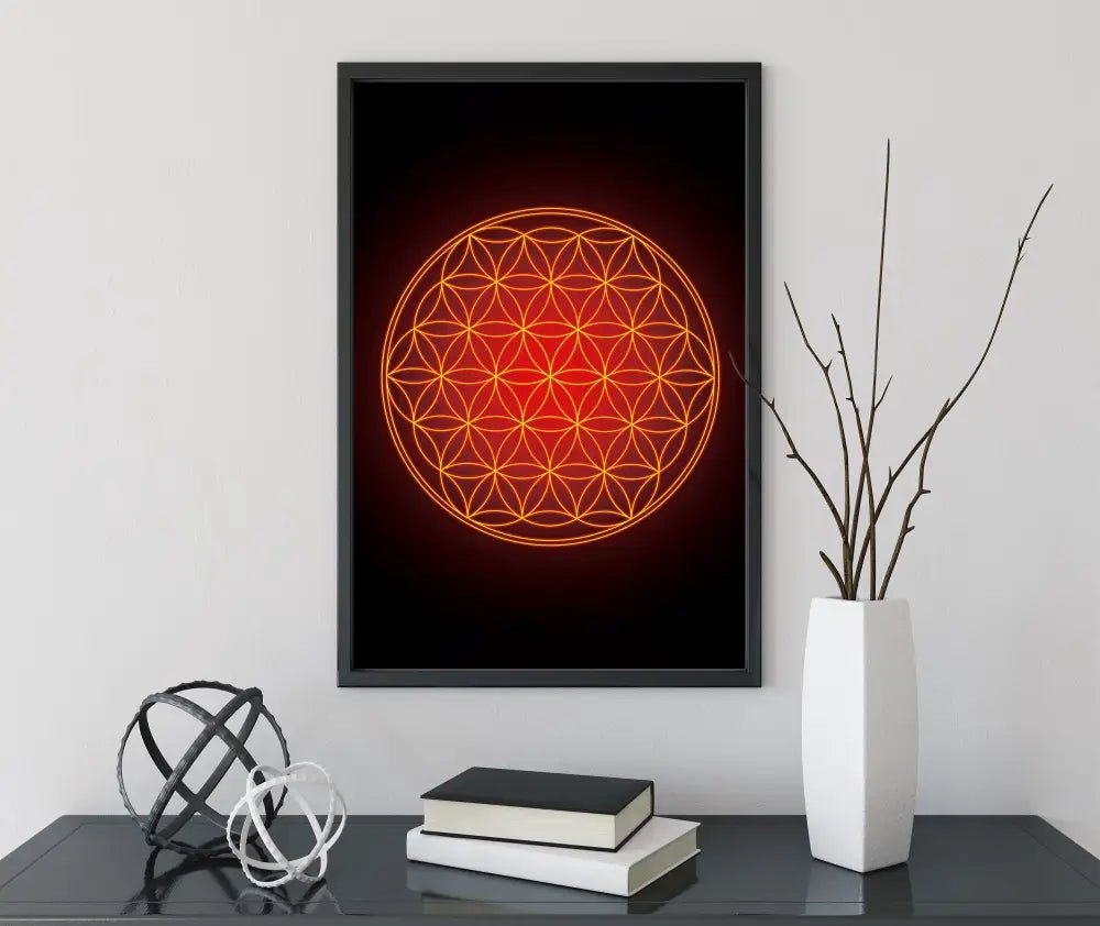 Flower of Life Sacred Geometry Unframed Print Poster Art for Harmonious Home and Office Decorations by My Store