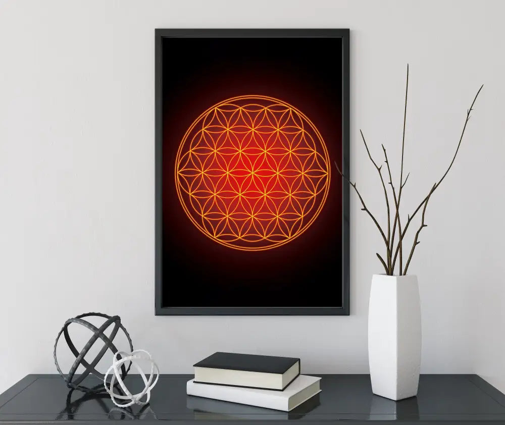 Flower of Life Sacred Geometry Unframed Print Poster Art for Harmonious Home and Office Decorations by My Store