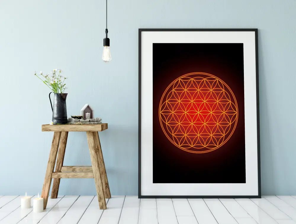 Flower of Life Sacred Geometry Unframed Print Poster Art for Harmonious Home and Office Decorations by My Store