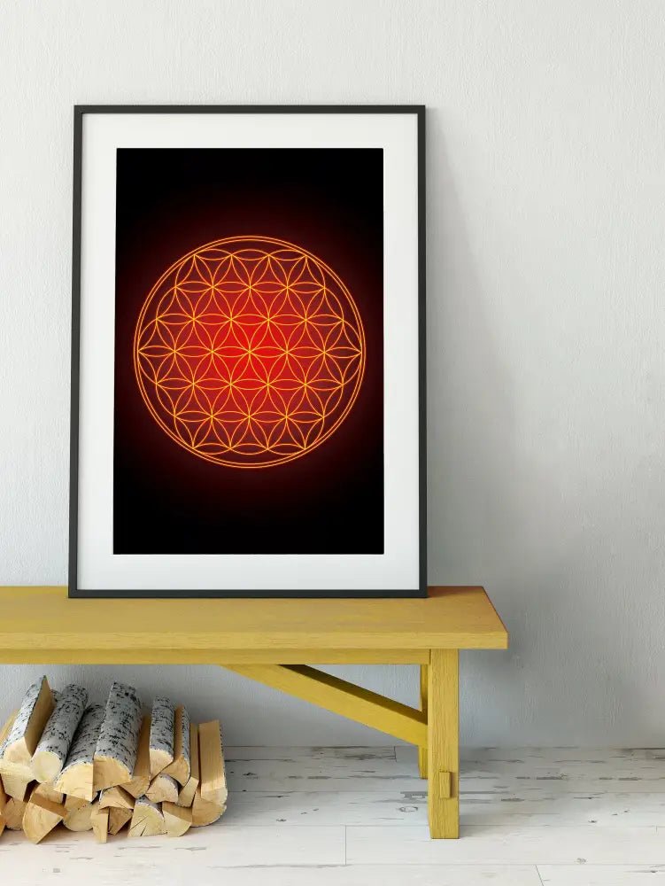 Flower of Life Sacred Geometry Unframed Print Poster Art for Harmonious Home and Office Decorations by My Store