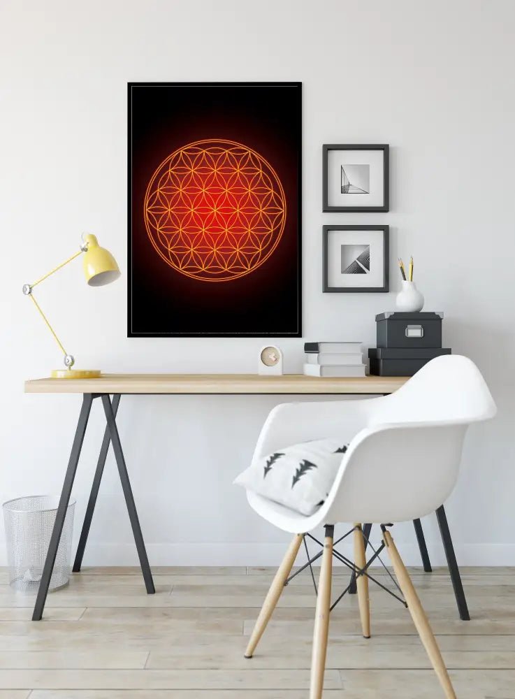Flower of Life Sacred Geometry Unframed Print Poster Art for Harmonious Home and Office Decorations by My Store