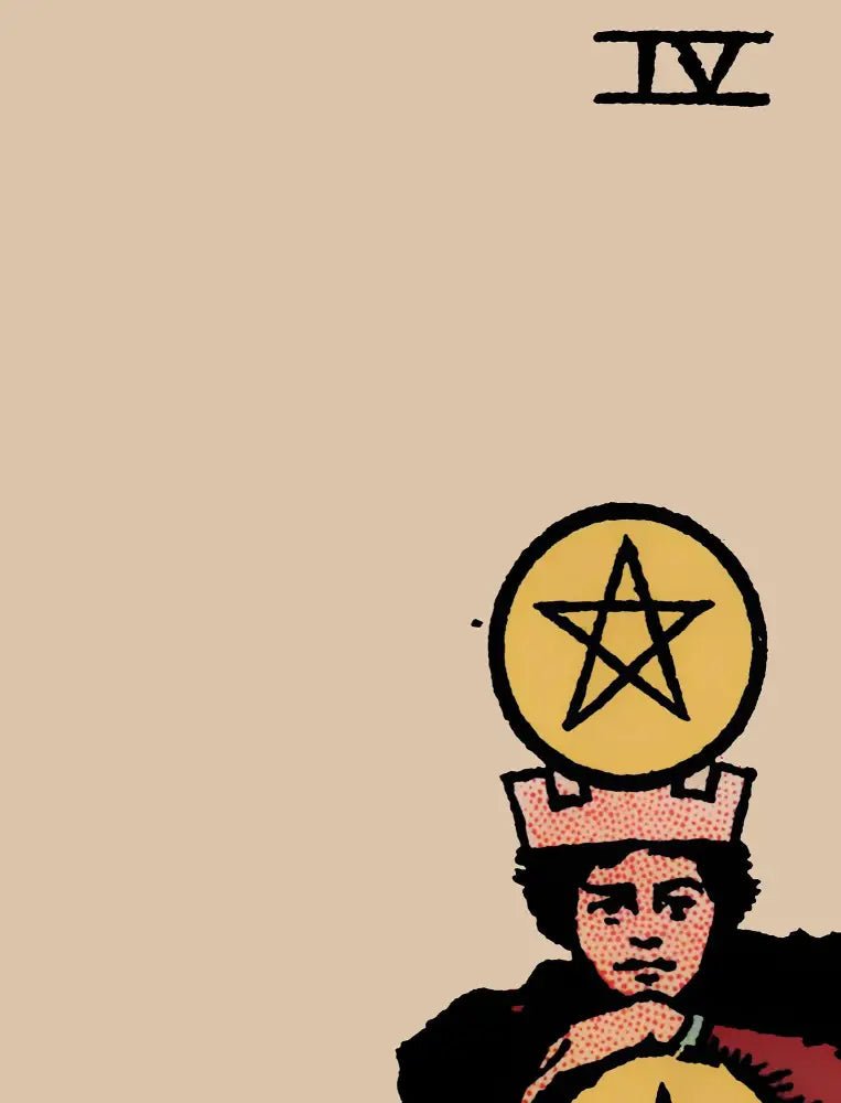 Four Of Pentacles Tarot Card Print No Frame Poster Wall Art For Home Decor Unframed Premium by My Store
