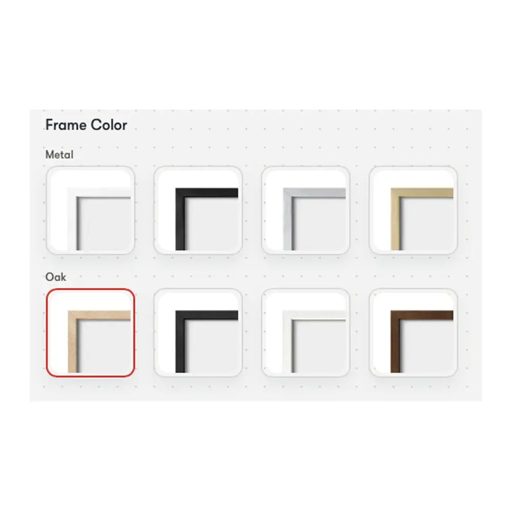 Framed Nouveau Pattern - William Morris Inspired - Large Framed Pattern 8x12 • Walnut Oak