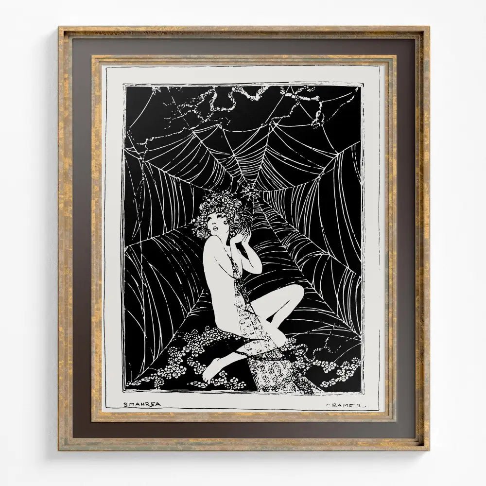 Girl Caught In Spiderweb Poster No Frame Unique Wall Art For Modern Living Rooms And Offices Decor by My Store
