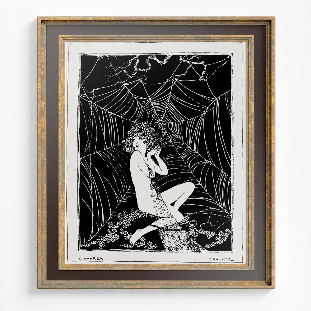 Girl Caught In Spiderweb Poster No Frame Unique Wall Art For Modern Living Rooms And Offices Decor by My Store
