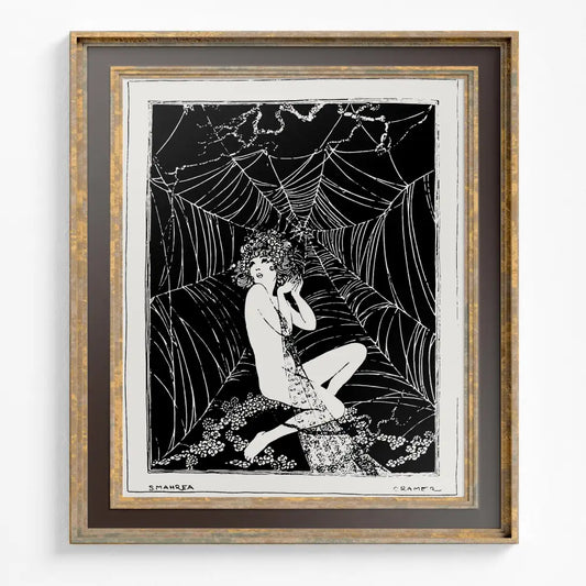 Girl Caught In Spiderweb Poster No Frame Unique Wall Art For Modern Living Rooms And Offices Decor by My Store