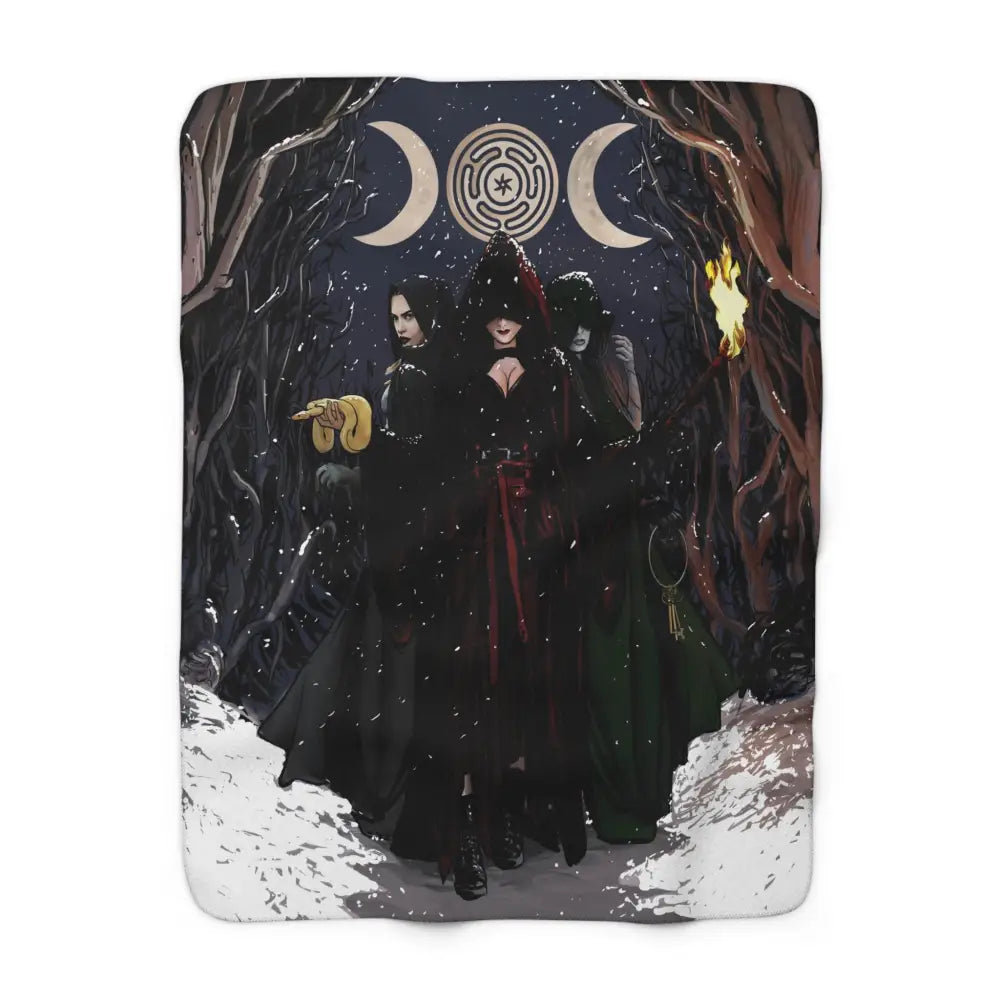 Gothic Witchcraft Sherpa Fleece Blanket | Cozy Gift for Halloween, Home Decor, Supernatural Vibe, Witchy Aesthetic, Winter Essentials - DesignBohemian