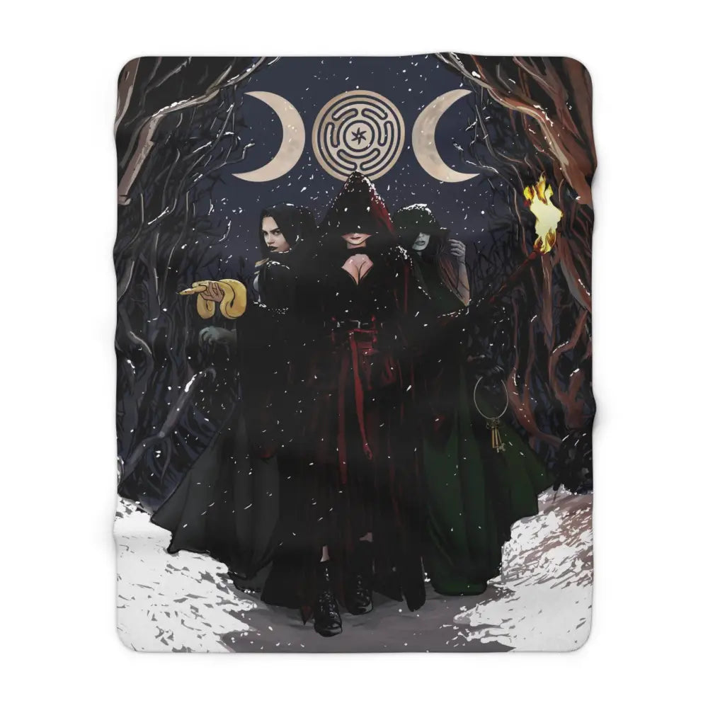 Gothic Witchcraft Sherpa Fleece Blanket | Cozy Gift for Halloween, Home Decor, Supernatural Vibe, Witchy Aesthetic, Winter Essentials - DesignBohemian