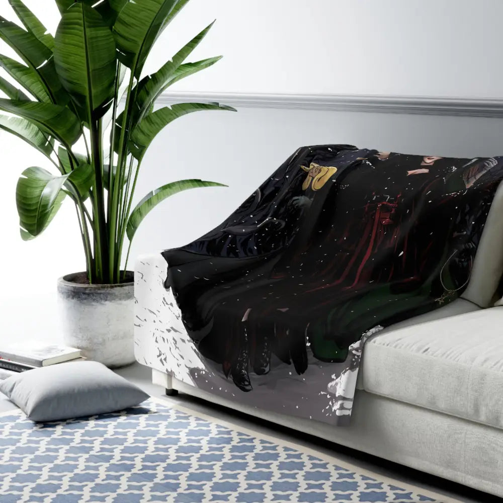 Gothic Witchcraft Sherpa Fleece Blanket | Cozy Gift for Halloween, Home Decor, Supernatural Vibe, Witchy Aesthetic, Winter Essentials - DesignBohemian
