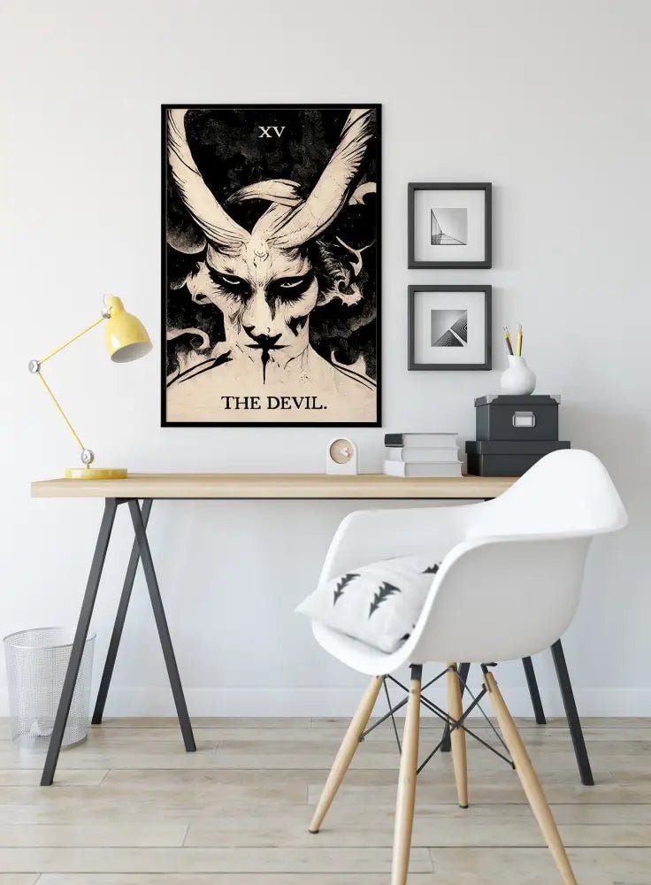 Green Menagerie Tarot The Devil Card Print Baphomet Poster Unframed Contemporary Wall Art by My Store