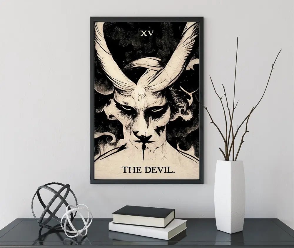 Green Menagerie Tarot The Devil Card Print Baphomet Poster Unframed Contemporary Wall Art by My Store