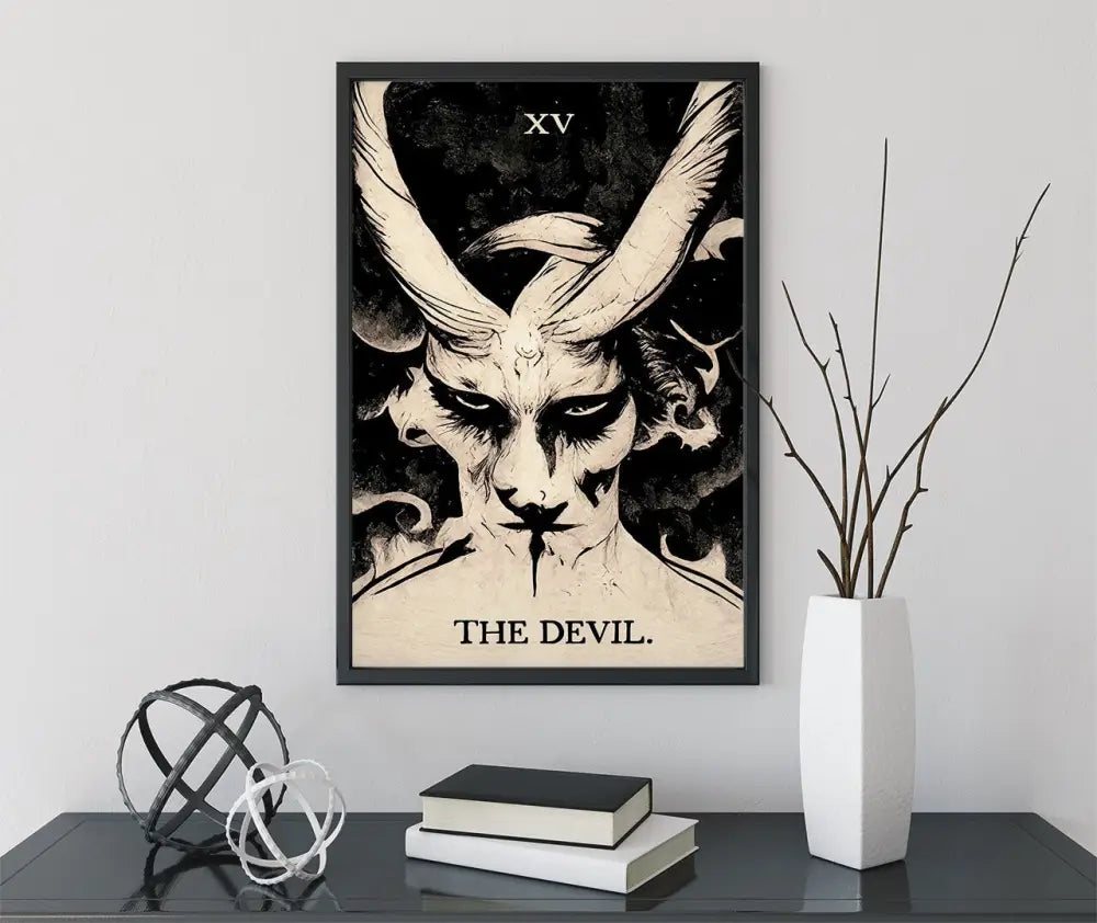 Green Menagerie Tarot The Devil Card Print Baphomet Poster Unframed Contemporary Wall Art by My Store