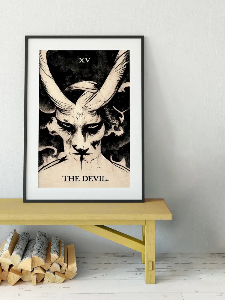 Green Menagerie Tarot The Devil Card Print Baphomet Poster Unframed Contemporary Wall Art by My Store