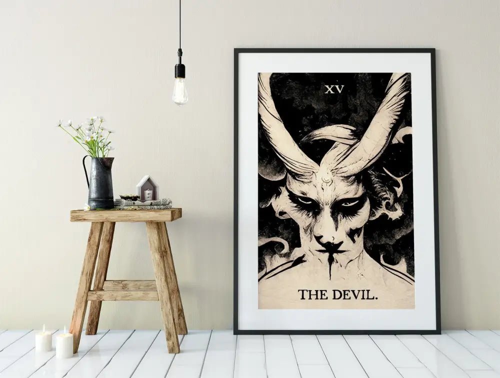 Green Menagerie Tarot The Devil Card Print Baphomet Poster Unframed Contemporary Wall Art by My Store