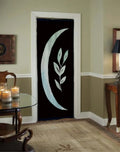 Green Moon Curtain Door Panel - Watercolor- Curtains Moon Alchemy Design Bohemian Art by DesignBohemian