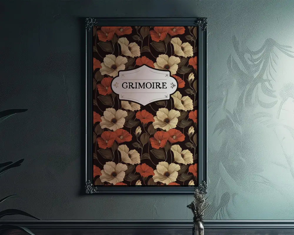 Grimoire Book Cover Print Book of Shadows Poster No Frame Mystic Witch Decor Wall Art for Sorcerers by My Store
