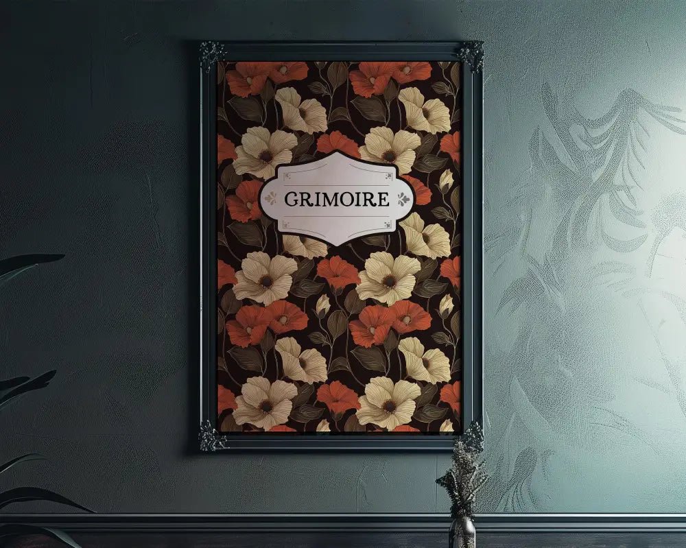 Grimoire Book Cover Print Book of Shadows Poster No Frame Mystic Witch Decor Wall Art for Sorcerers by My Store