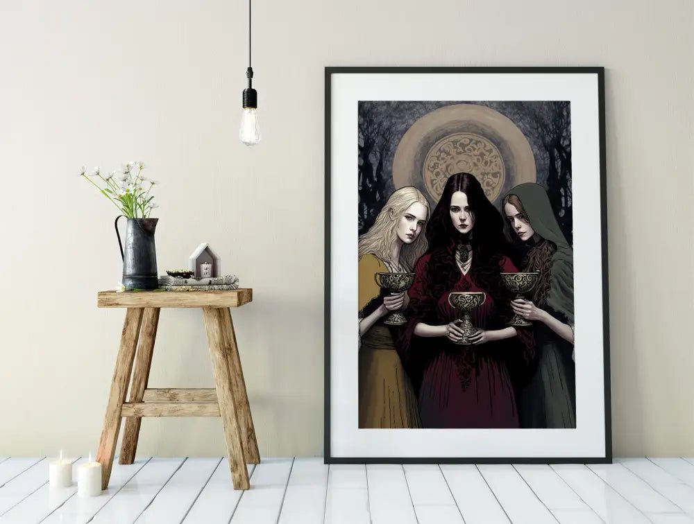 Hand Painted Hecate Moon Goddess Poster Wiccan Print No Frame for Sacred Space and Home Altar Decor by My Store