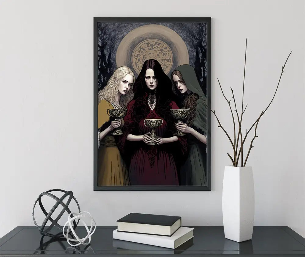 Hand Painted Hecate Moon Goddess Poster Wiccan Print No Frame for Sacred Space and Home Altar Decor by My Store