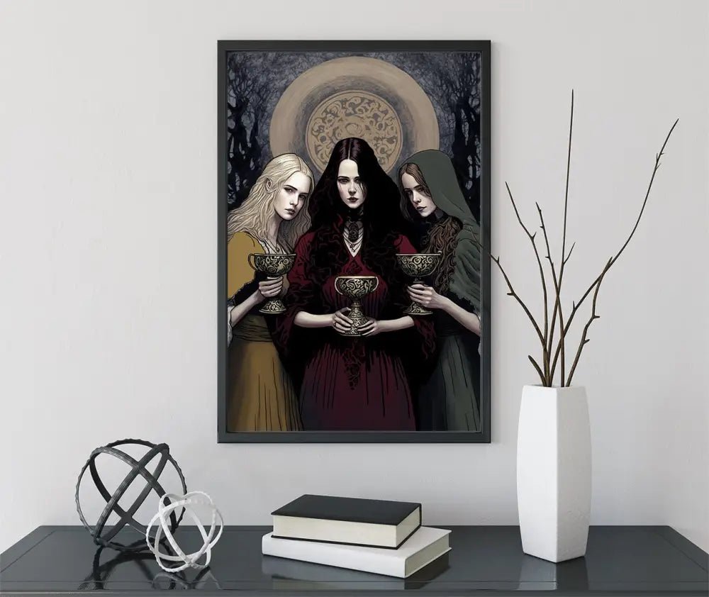 Hand Painted Hecate Moon Goddess Poster Wiccan Print No Frame for Sacred Space and Home Altar Decor by My Store