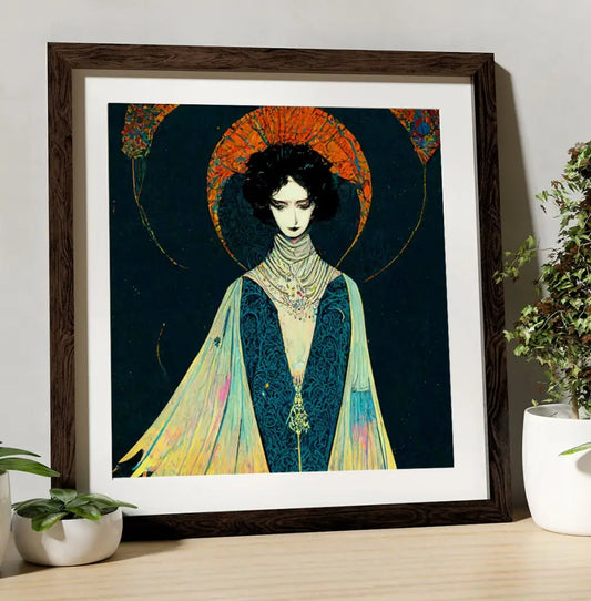 Harry Clarke Inspired Surreal Goddess Art Print Premium Archival Matte Fine Art Paper by My Store