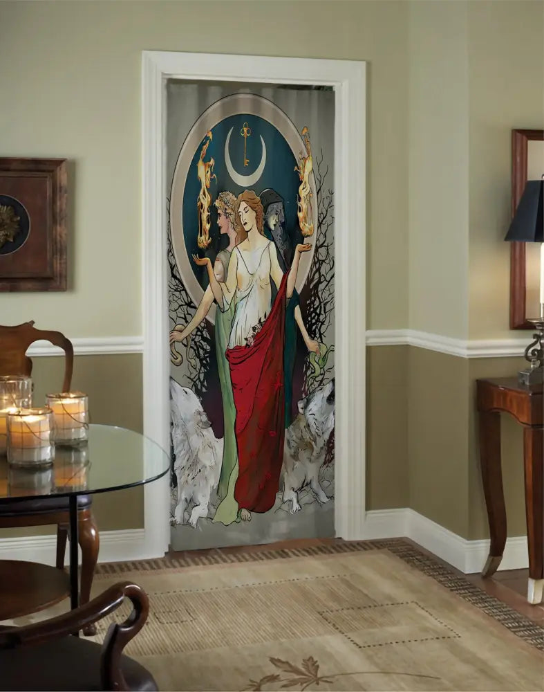 Hecate Moon Goddess - Curtain - Door Panel - Moon Alchemy Design Bohemian Art by DesignBohemian